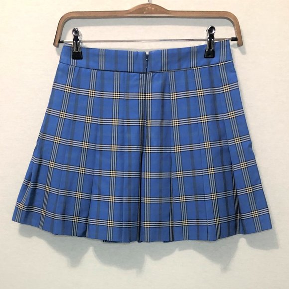 SUNDAY BEST Blue Plaid Pleated Skirt - Picture 3 of 5